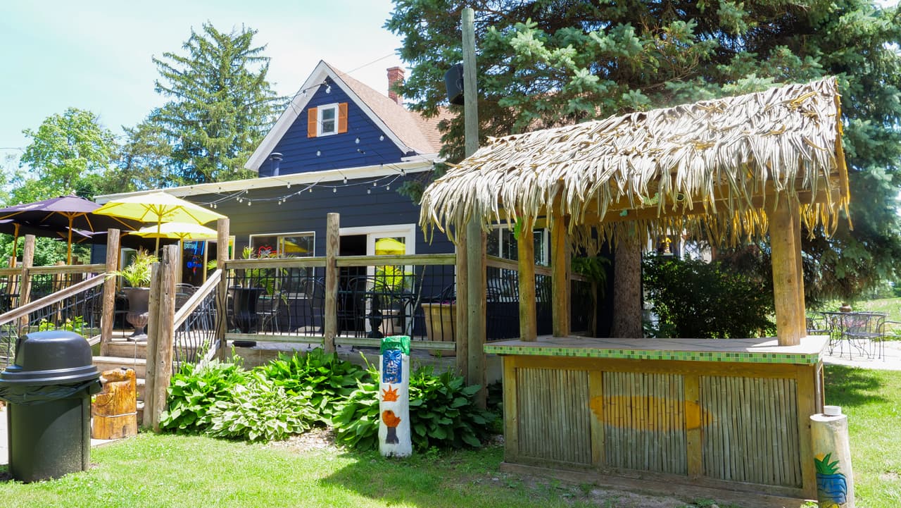 Tiki bar next to the deck